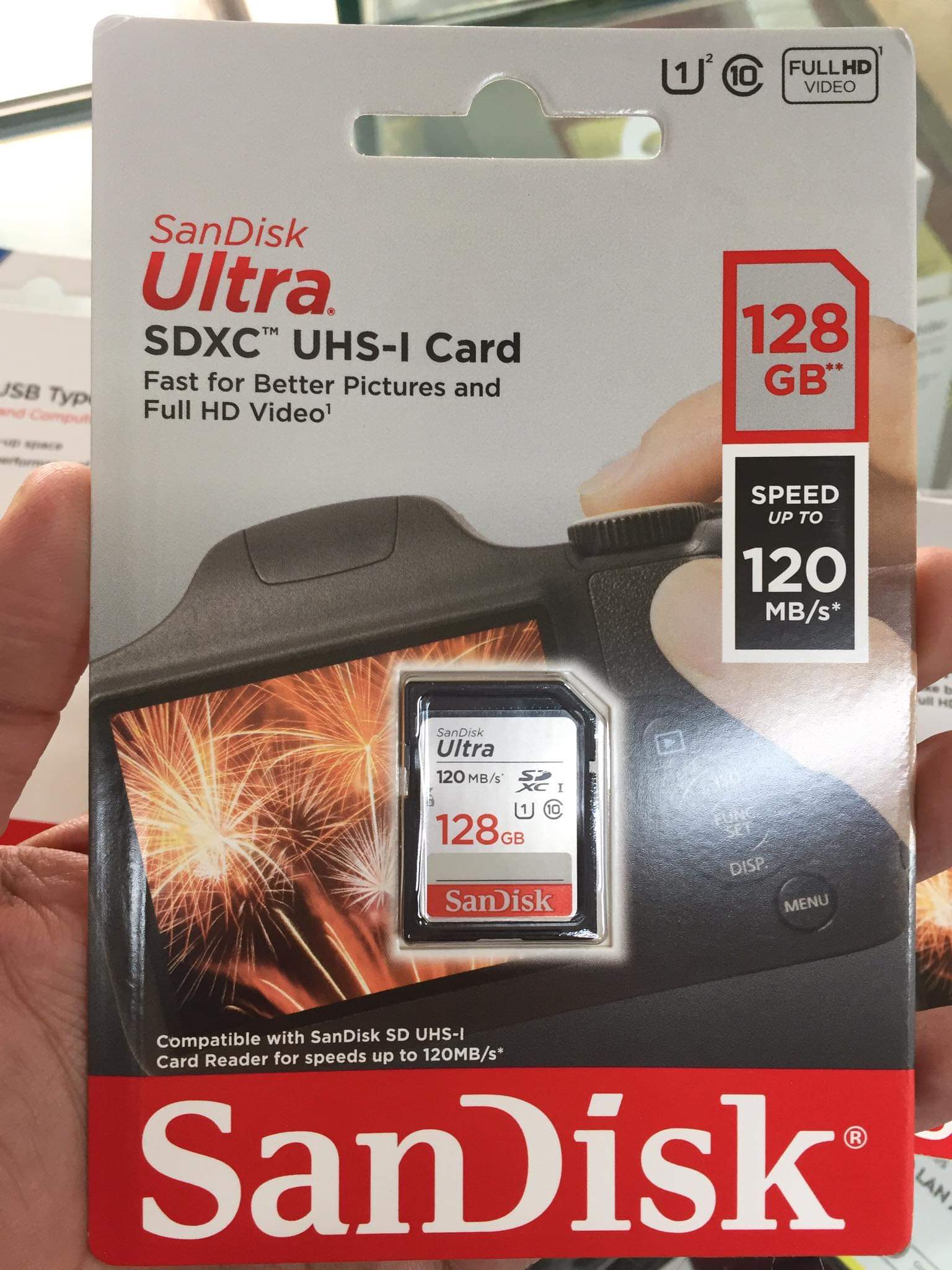 [16GB; 32GB ;64GB;128GB] Thẻ nhớ SD tốc độ 120MB/s SanDisk Ultra