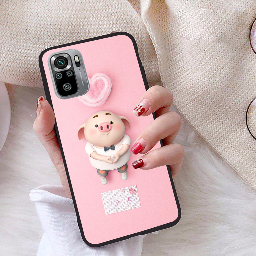 Ốp lưng Xiaomi Redmi Note 10S viền dẻo TPU BST Pig Cute