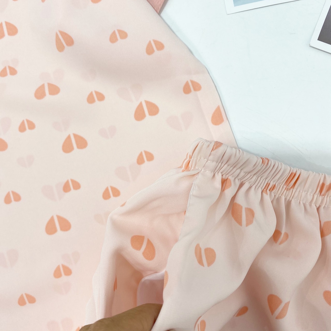 Bộ Pijama Cộc Đùi Lụa Cổ Tiểu Thư Bèo Siêu Xinh
