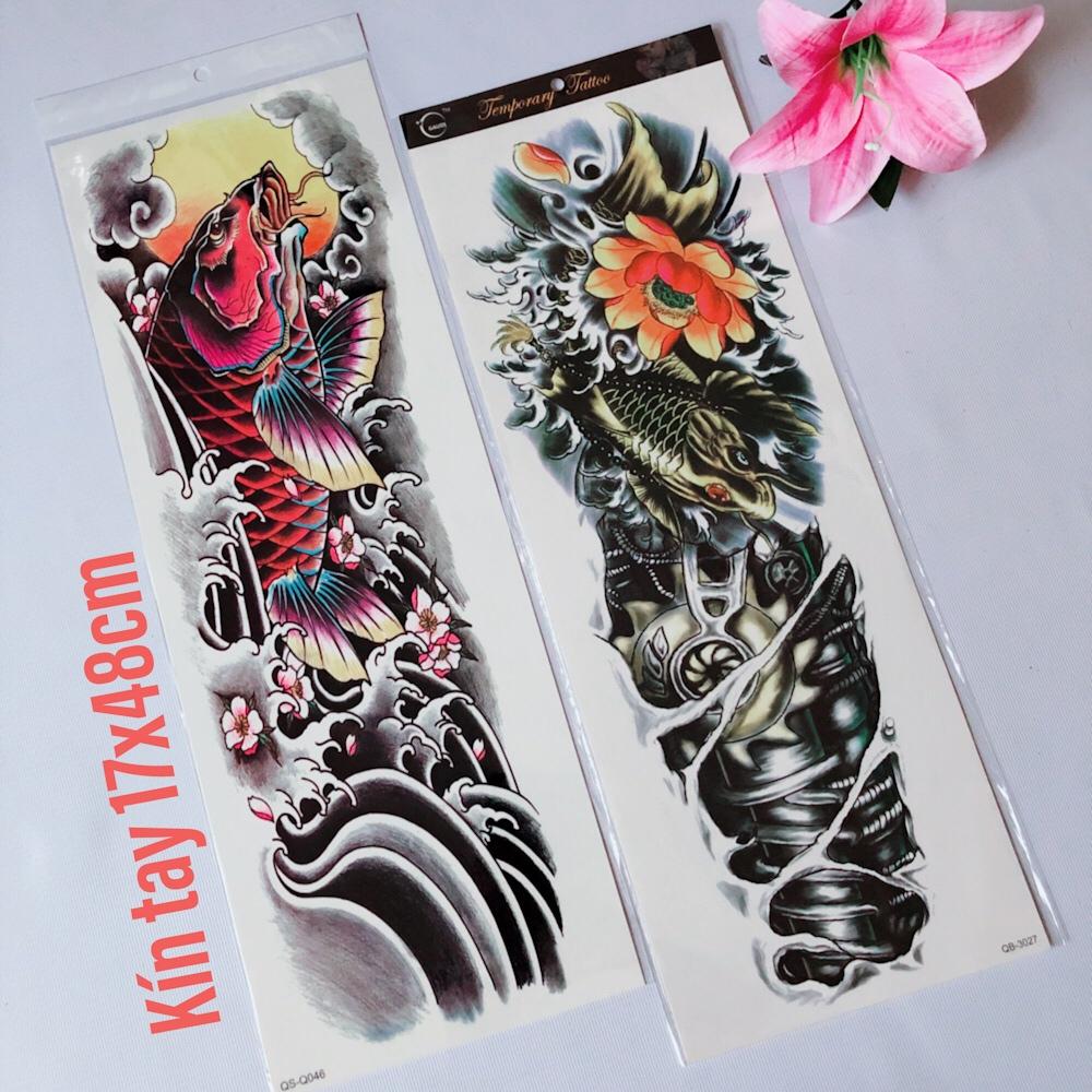 [HCM]Combo 2 tấm hình xăm dán cao cấp, loại đặc biệt: kín tay 17x48cm