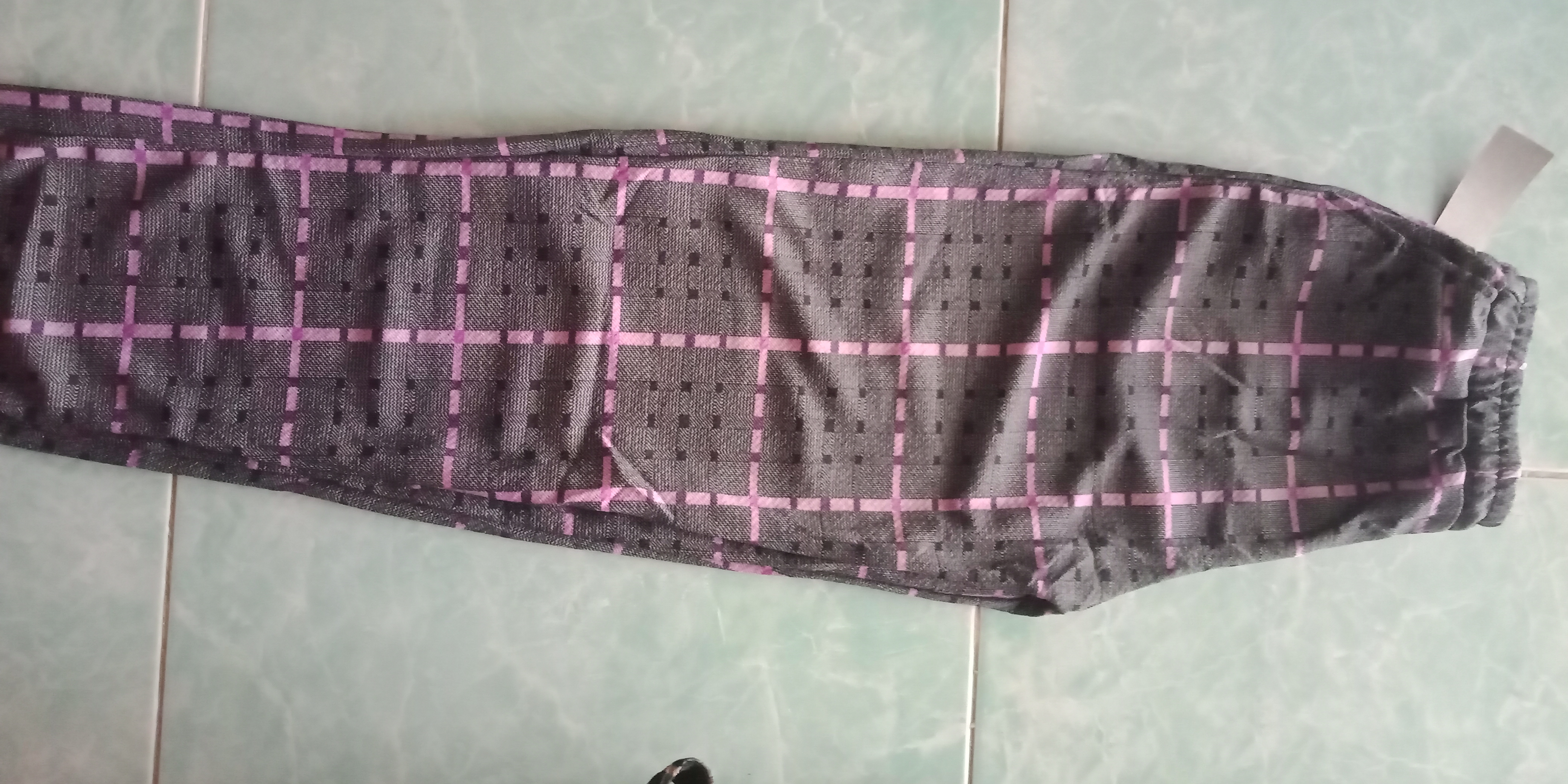 Quần caro lưng thun nữ