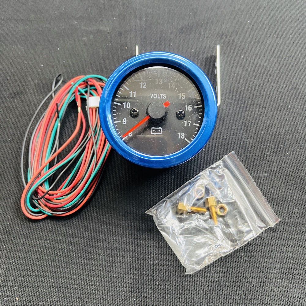 ĐỒNG HỒ XE MÁY, ĐỒNG HỒ ĐO VOLT GẮN XE MÁY KIỂU TRÒN CÁ TÍNH (MÀU XANH DƯƠNG)