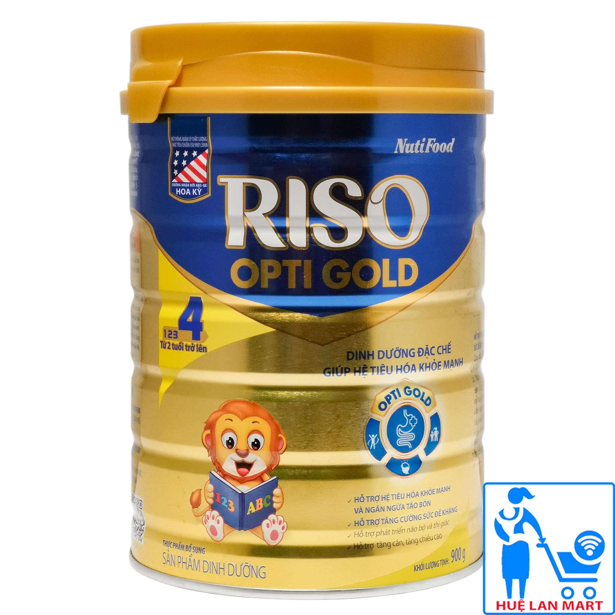 Sữa Bột Nutifood Riso Opti Gold 4 - Hộp 900g (Cho trẻ trên 2 tuổi)
