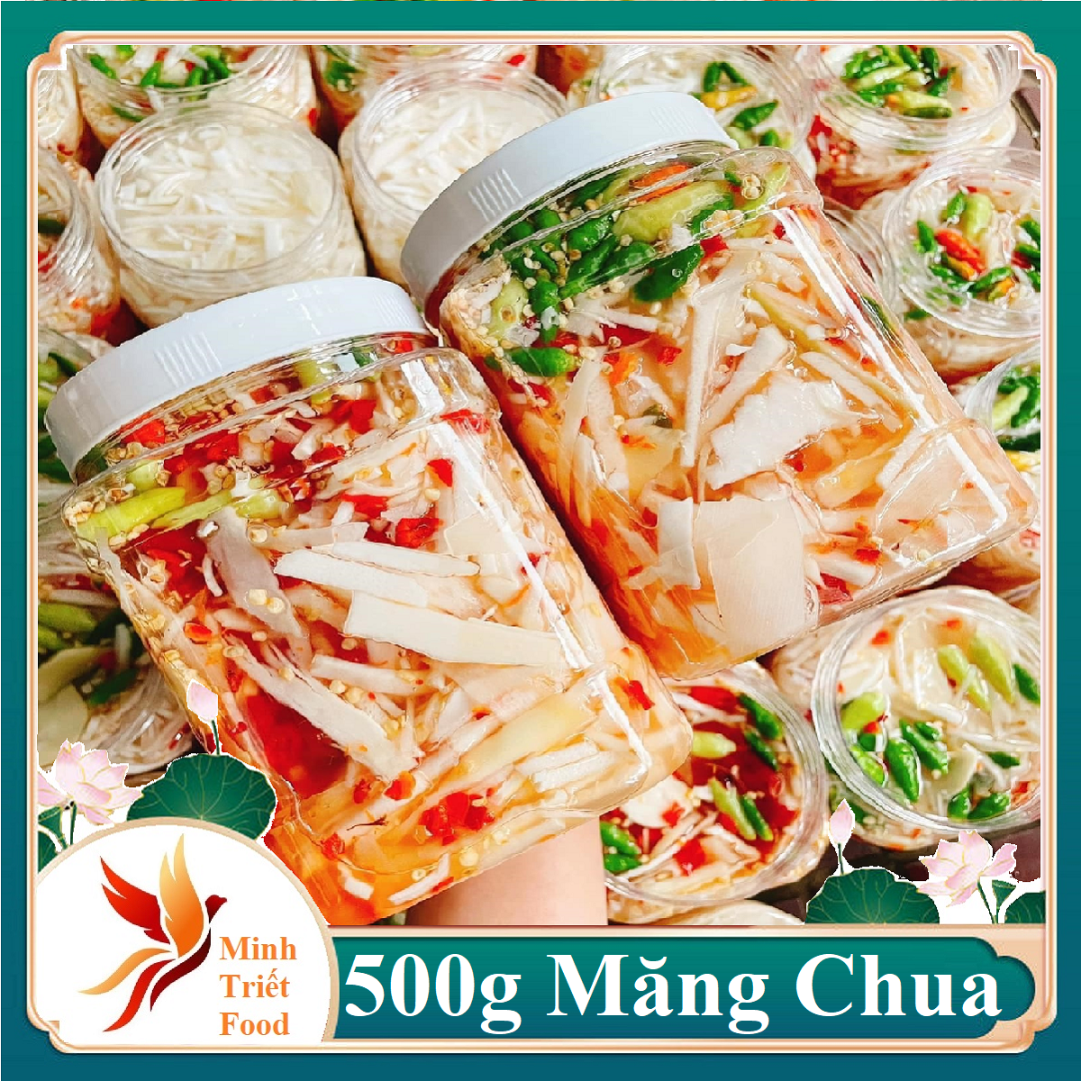 Măng tre ngâm tỏi ớt chua cay thơm ngon chuẩn vị loại giòn ngon- đặc sản minh triết