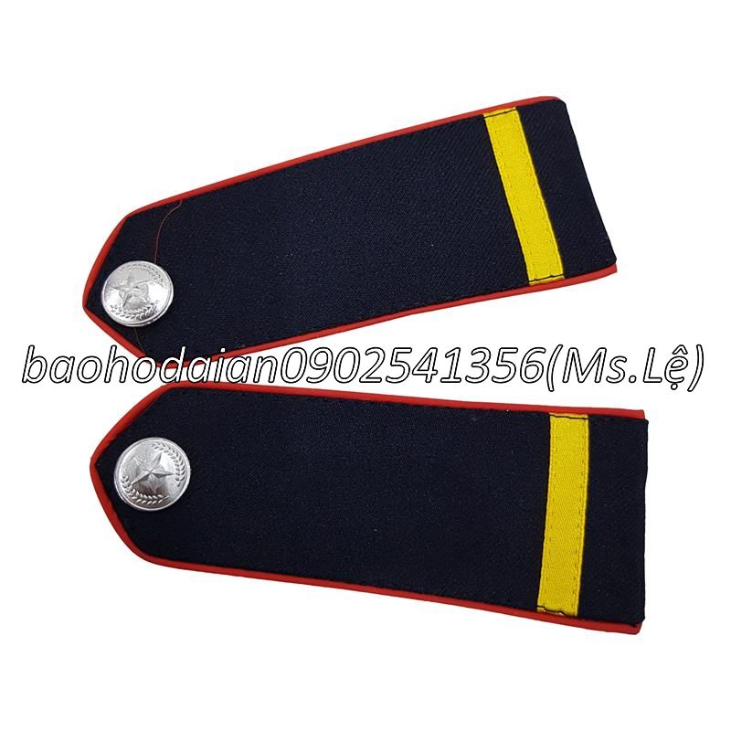 Cầu vai bảo vệ - Cầu vai cấp hiệu lực lượng bảo vệ - vệ sĩ chuyên nghiệp - cầu vai gắn áo bảo vệ ( nền xanh ,gạch vàng, viền đỏ)