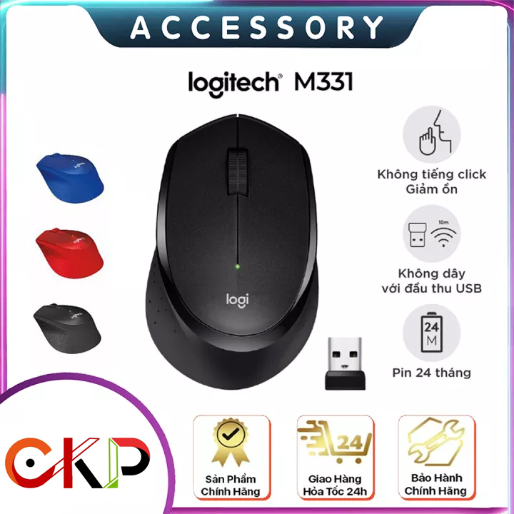 Chuột không dây không dây Logitech M331  Chất lượng cao 1:1 - Bảo Hành 1 tháng