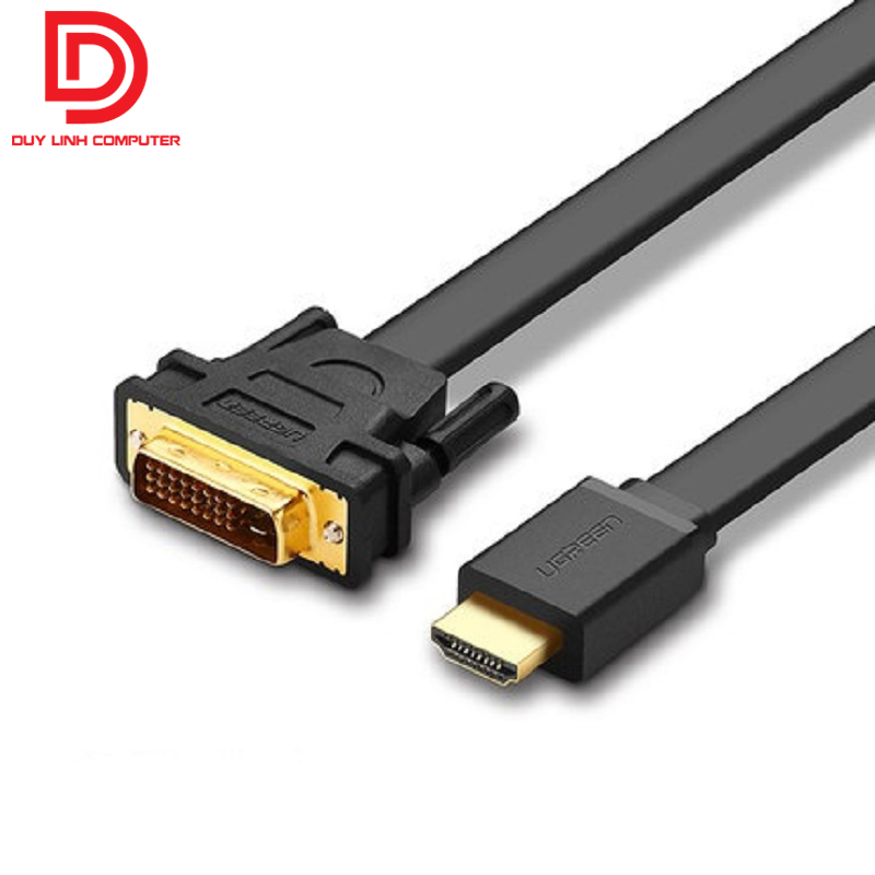 Cáp HDMI to DVI (24+1) mỏng dẹt dài 3M Ugreen 30107 Cao cấp