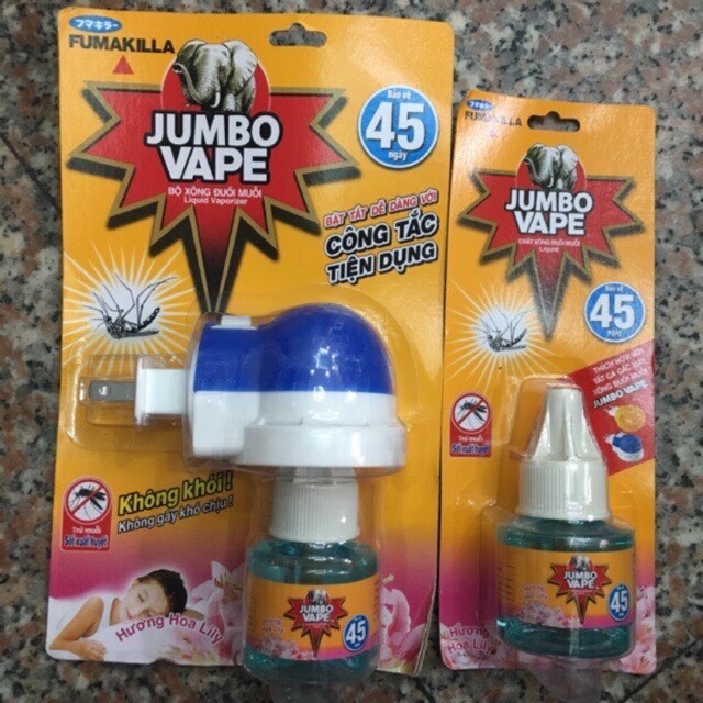 Máy xông tinh dầu đuổi muỗi jumbo vape (Tặng kèm tinh dầu)