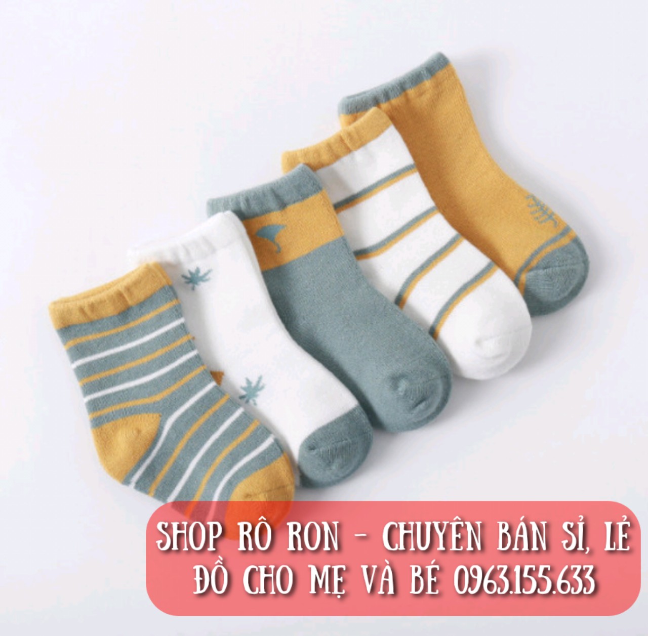 [6-36m] SET 5 ĐÔI TẤT NEMO CAO CỔ CHO BÉ
