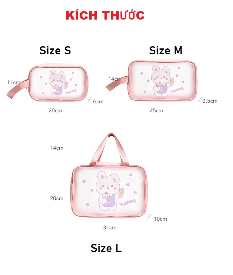 Túi Đựng Mỹ Phẩm /Đồ Trang Điểm Cá Nhân Chống Thấm Nước_Họa Tiết CUTE - HEM 154