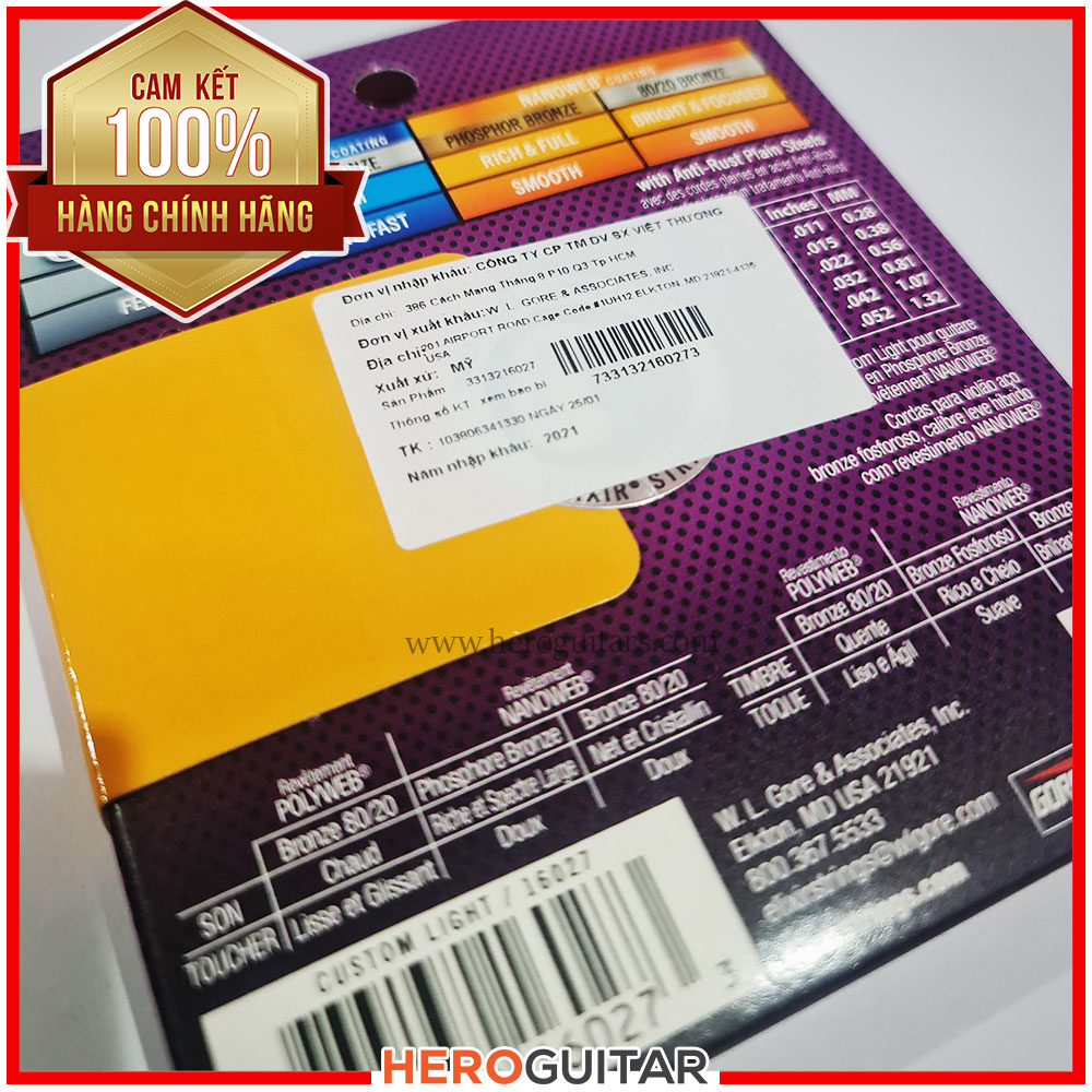[Chính Hãng] - Dây đàn Guitar Elixir size 11 - Hàng nhập khẩu Chính hãng USA