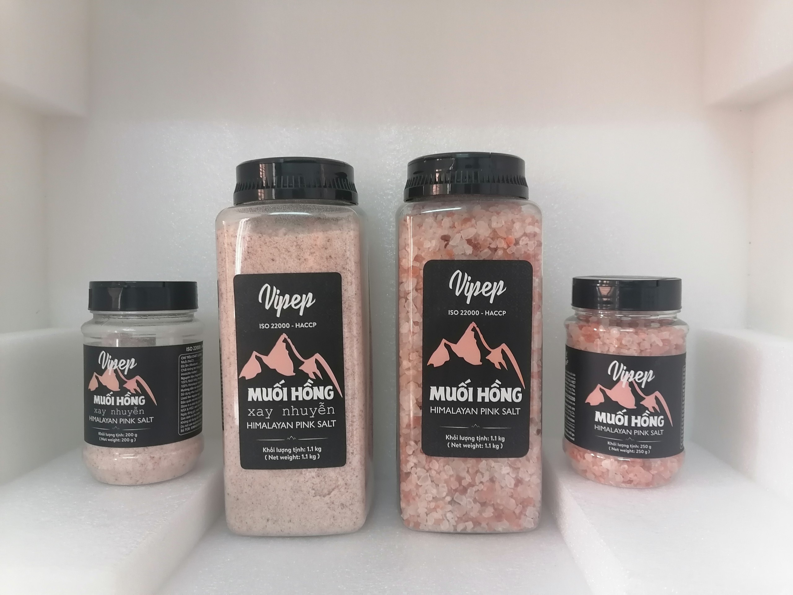 [Hộp nhỏ 250g – HẠT] Muối hồng [Pakistan] VIPEP Hymalayan Pink Salt (bph-hk)