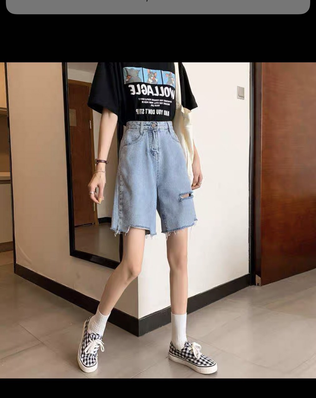 🔅Quần Jeans ngố rách ullzang