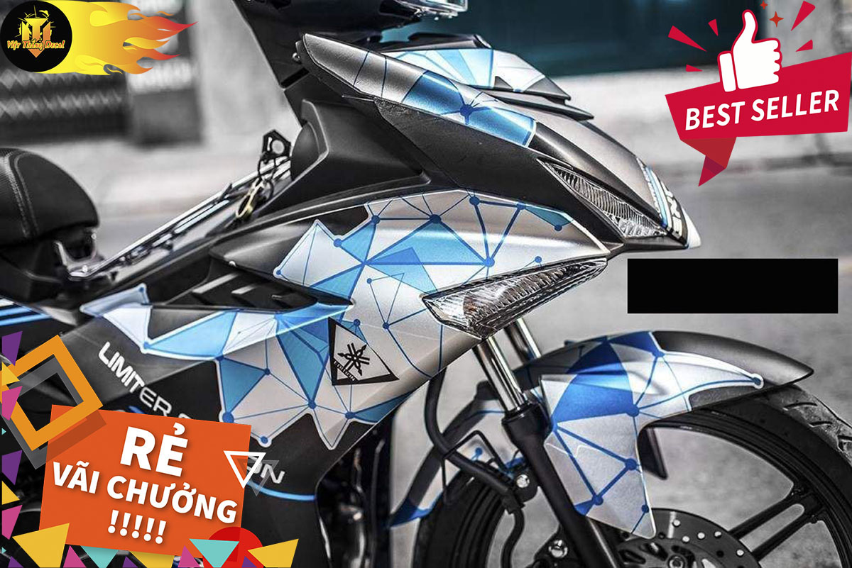 Tem Trùm Exciter 150 LEAD Xanh Bạc Đen