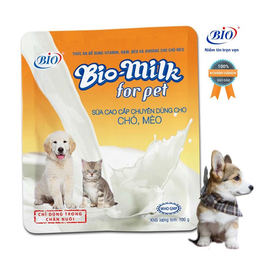 Sữa bột dành cho mèo con, chó con BIO MILK Gói 100Gr