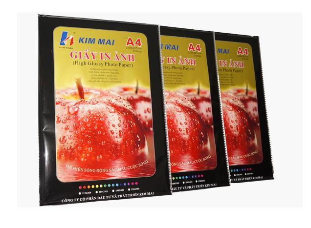 Giấy in ảnh 2 mặt khổ a4 50 tờ/xấp định lượng 250gsm