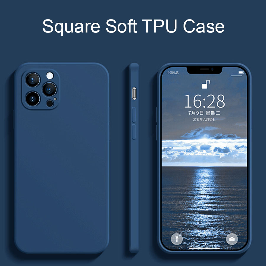 Ốp Lưng Silicon Mềm Mờ Vuông Cạnh Hình Cho iPhone 15 Pro Max 14 13 Pro Max 12 Mini 11 X XS XR 8 7 6 6s Plus SE 2020 SE3 2022 Ốp Điện Thoại Bảo Vệ Camera Sau