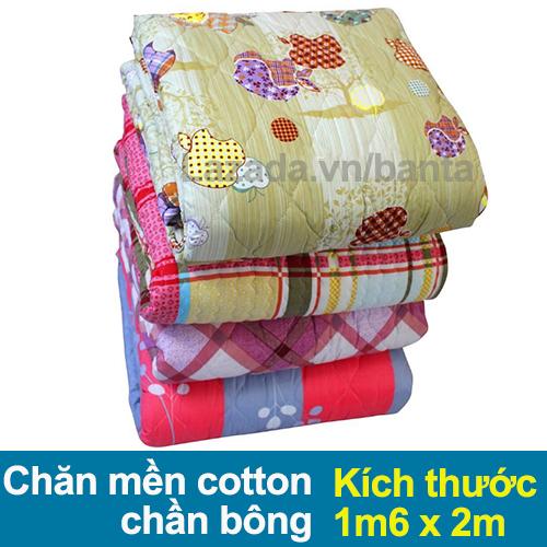 Chăn mền cotton chần bông 1m6 x 2m (giao màu ngẫu nhiên)