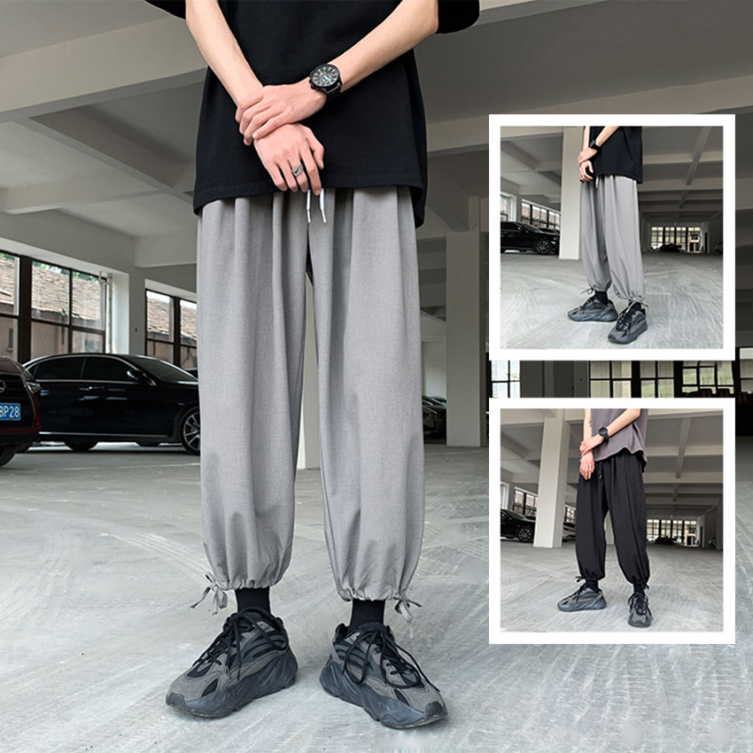 Quần Culottes Ống Rộng Nam Có Dây Rút Gấu Mặc Kiểu Jogger Kiểu Dáng Đơn Giản Hàn Quốc Thời Trang 4MENHN JOGGER NAM 9000064C3