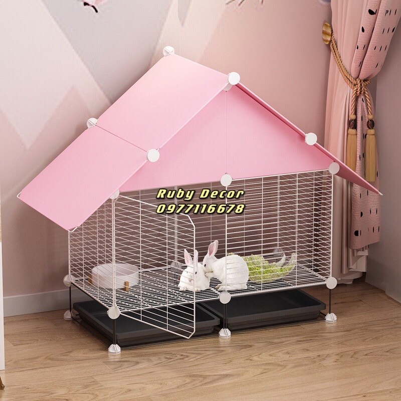 Chuồng- LồNg- Quây,Nuôi Chó Mèo-Thú Cưng-Pet Có MáI Che Kèm Khay Vệ Sinh A516