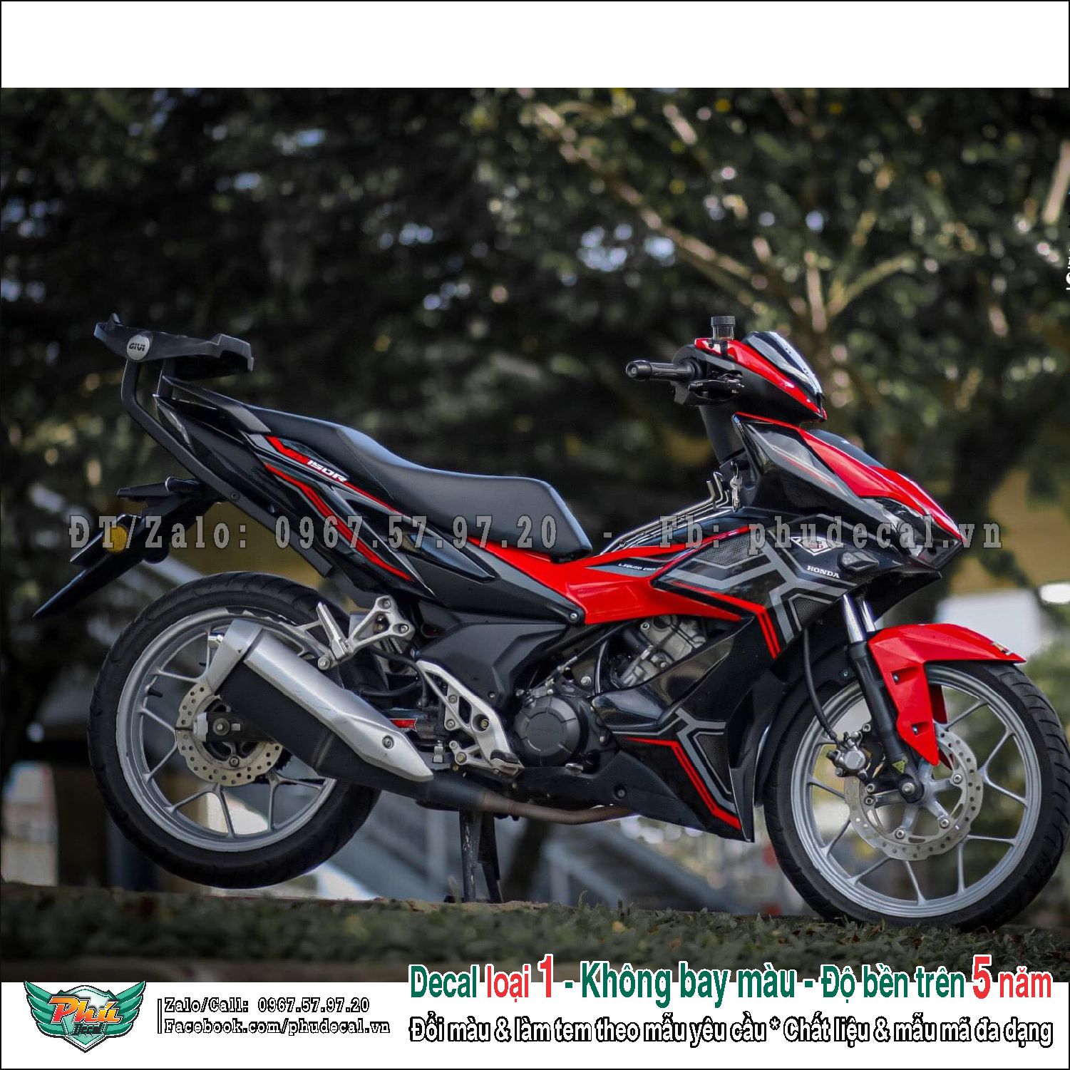 Tem rời winner x 150 đỏ đen xám chỉ