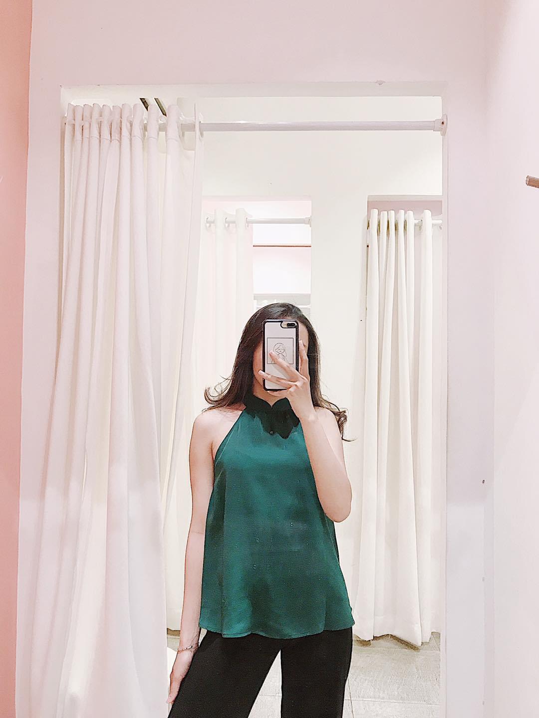Yu cherry | áo yếm thiết kế cổ tàu, có nút cố định cổ áo yem top 1 ya337