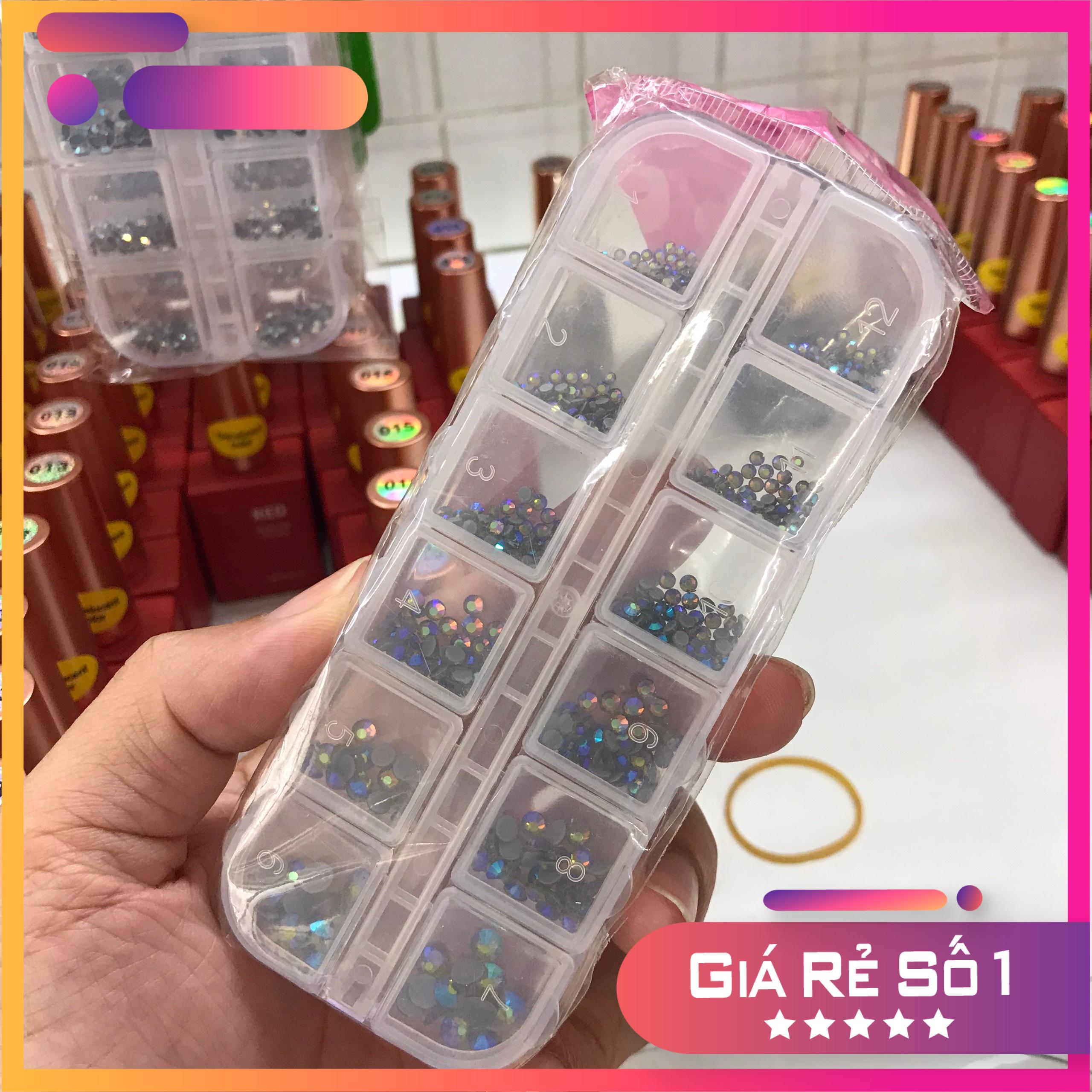 Set đá chân keo 12 ô mix size siêu sáng