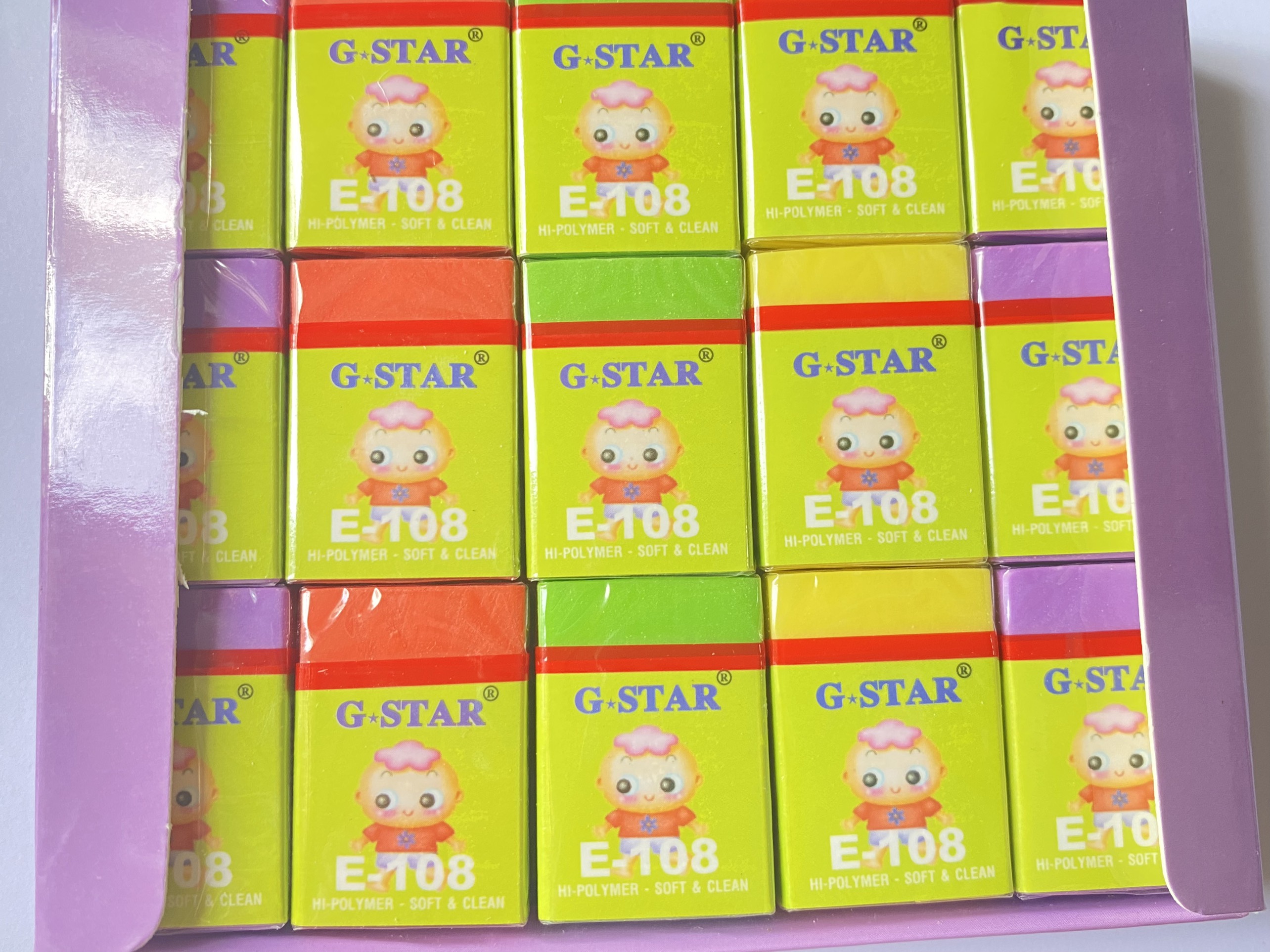 10 cục gôm GStar màu E108-mềm, dẻo, bôi sạch