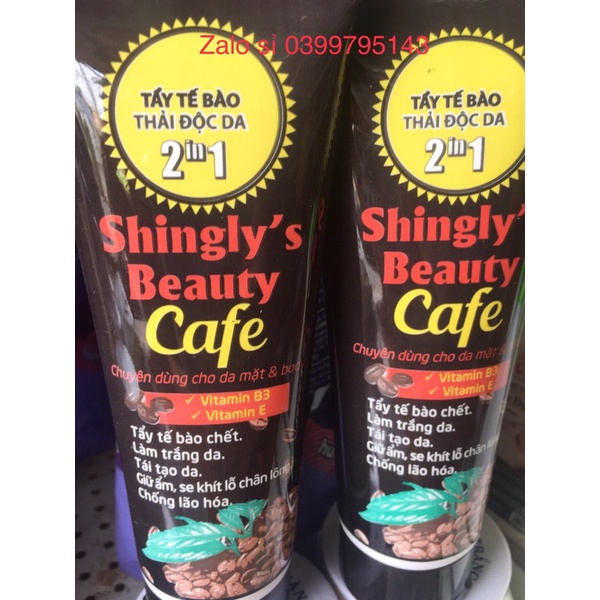 Tẩy tế bào da chết và thải độc da cà phê shingly’s 250ml