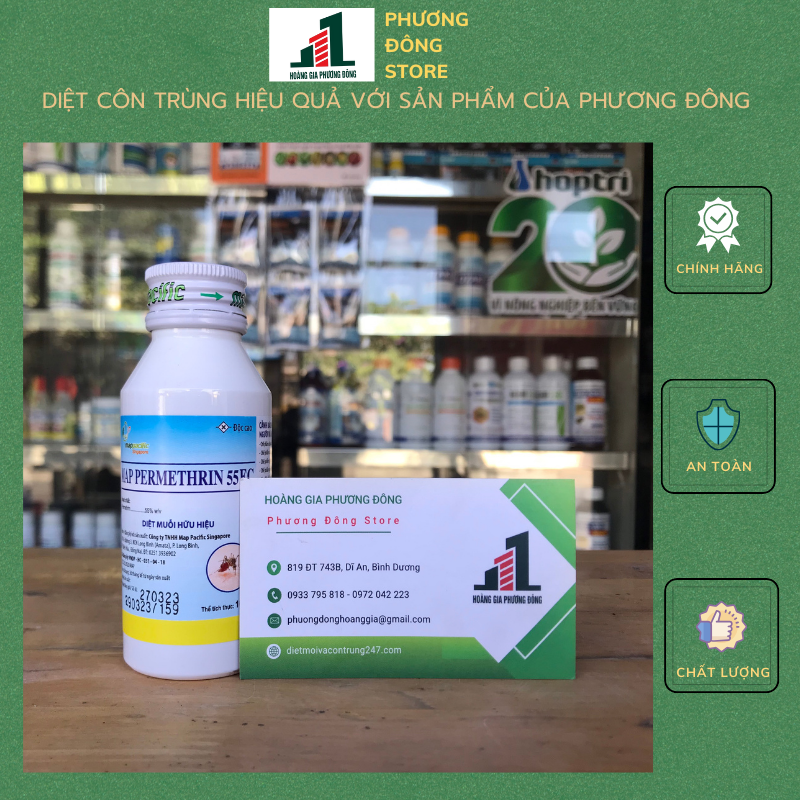 Thuốc diệt muỗi và côn trùng MAP PERMETHRIN 55EC chai 100ml