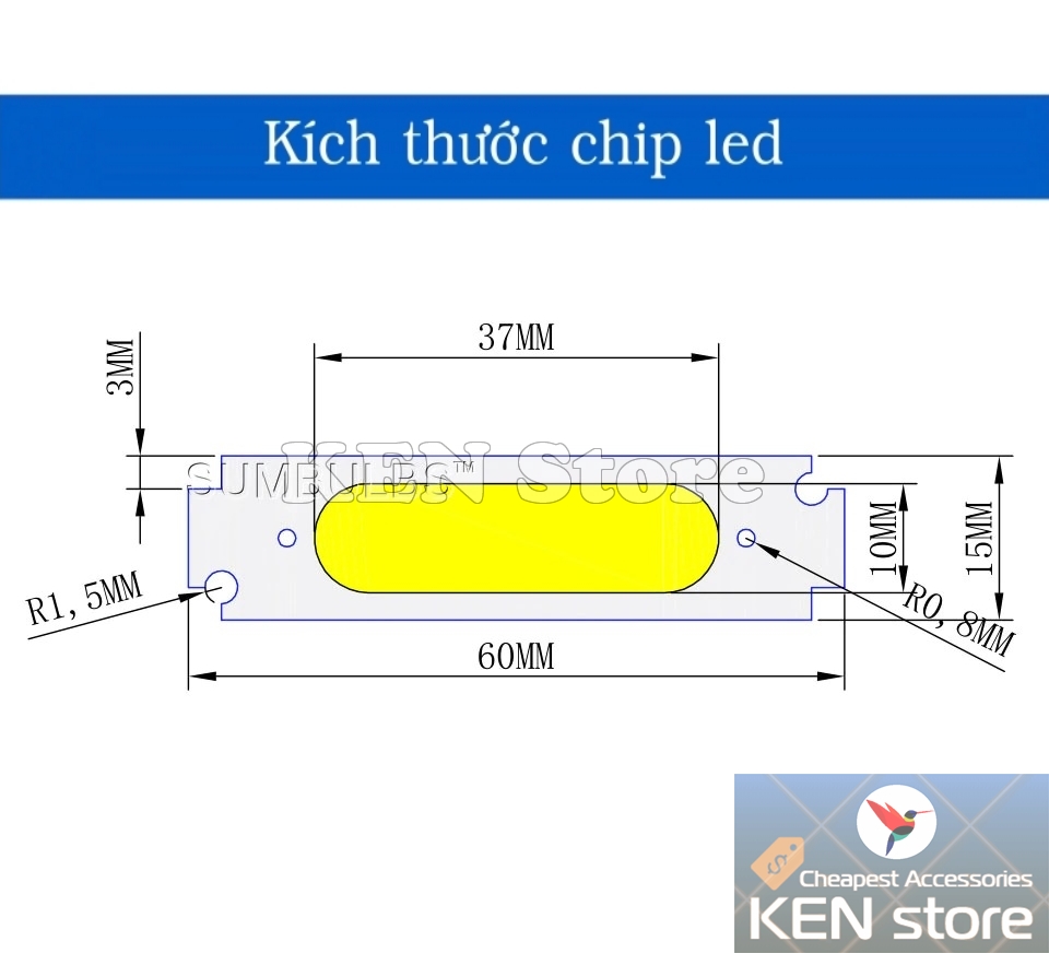 Bóng led 5W COB 12V DC