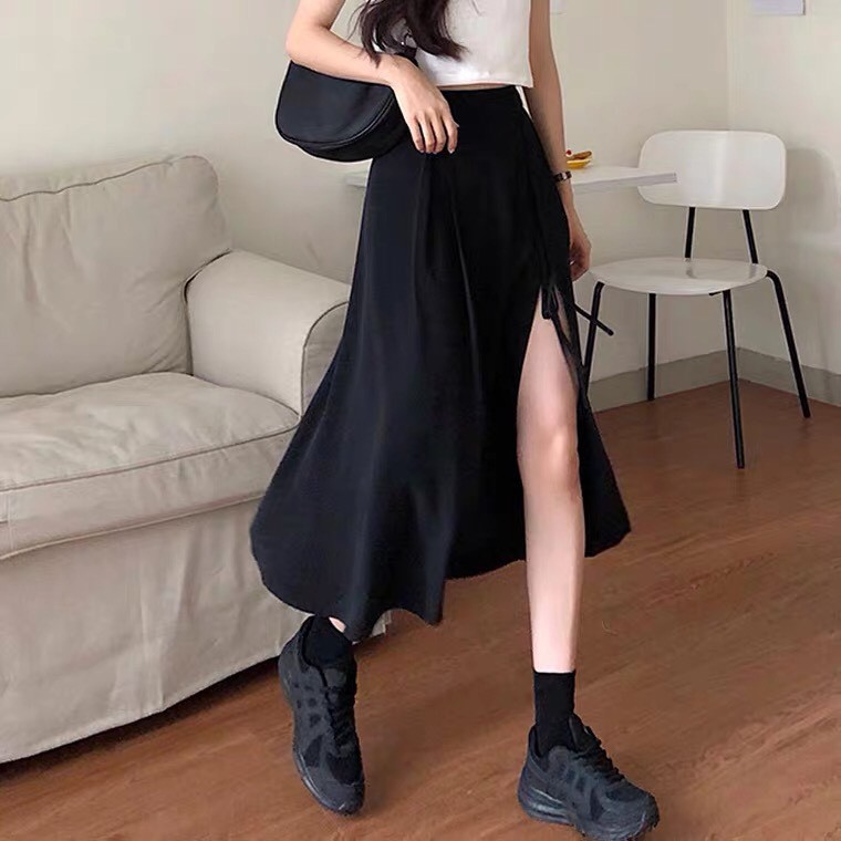 Chân Váy Midi Nữ Xẻ Tà Cá Tính, Chân Váy  M345