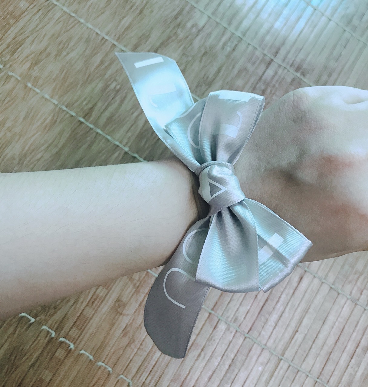 Sét 2 Dây cột tóc nơ vải duy băng chữ - phukienteen