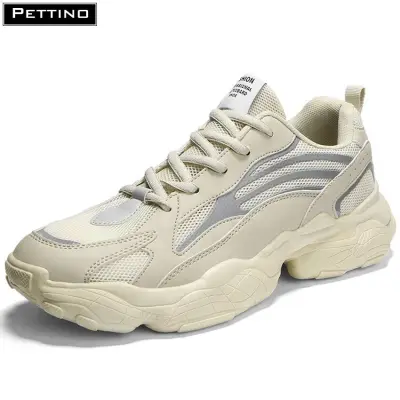 Giày phản quang, giay nam sneaker, giày tăng chiều cao màu be PETTINO - LLTS03