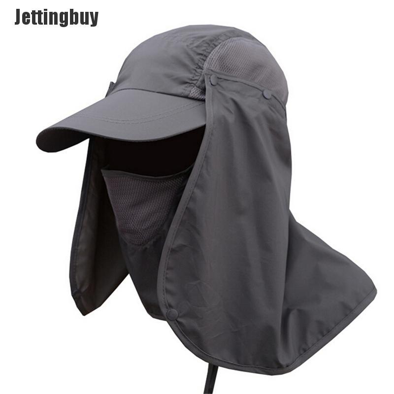 Jettingbuy Outdoor Sun Shield Neck Face Mask Mesh Floppy Flap Hat Cap Visor Sunbonnet