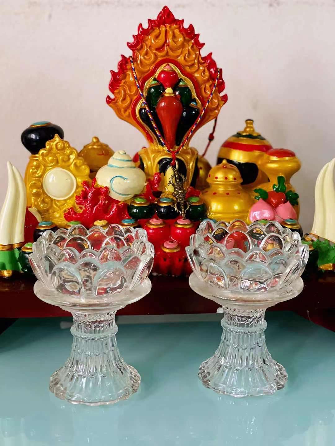 Đế nến thủy tinh cao
