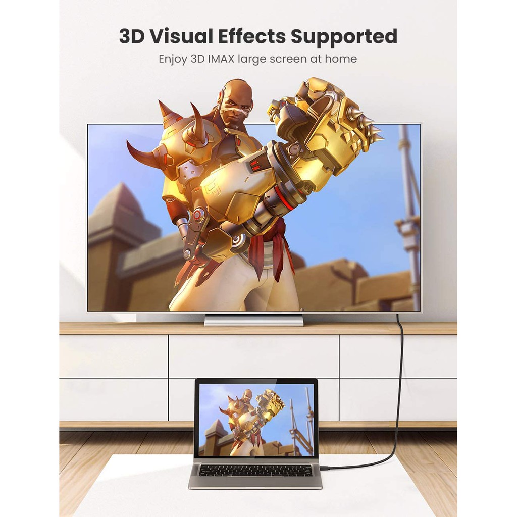Cáp HDMI 2.0 Ugreen HD118 dây bọc dù hỗ trợ 3D 4K cao cấp - HapuStore