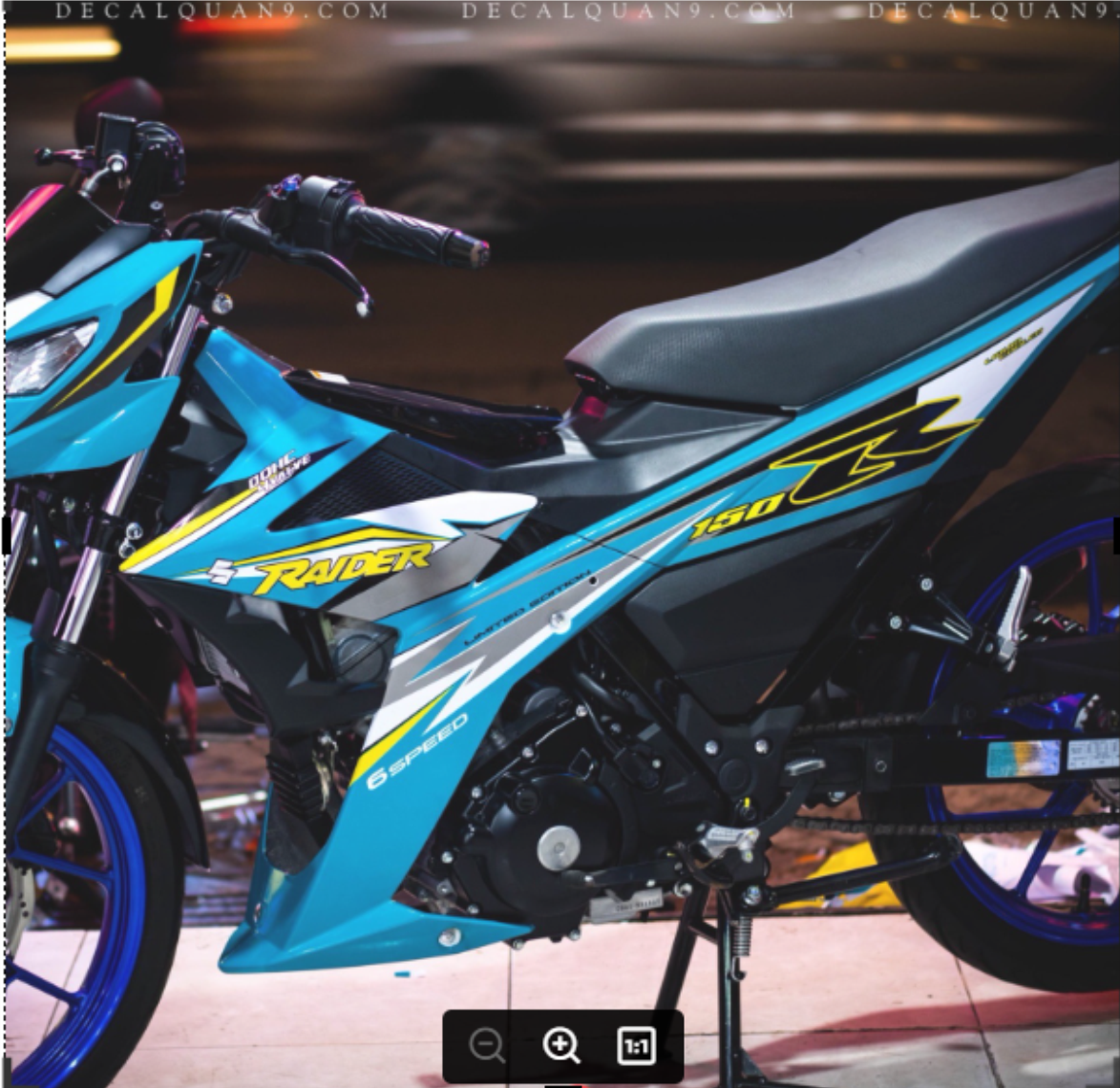 Tem rời Raider Fi dán xe xanh ngọc
