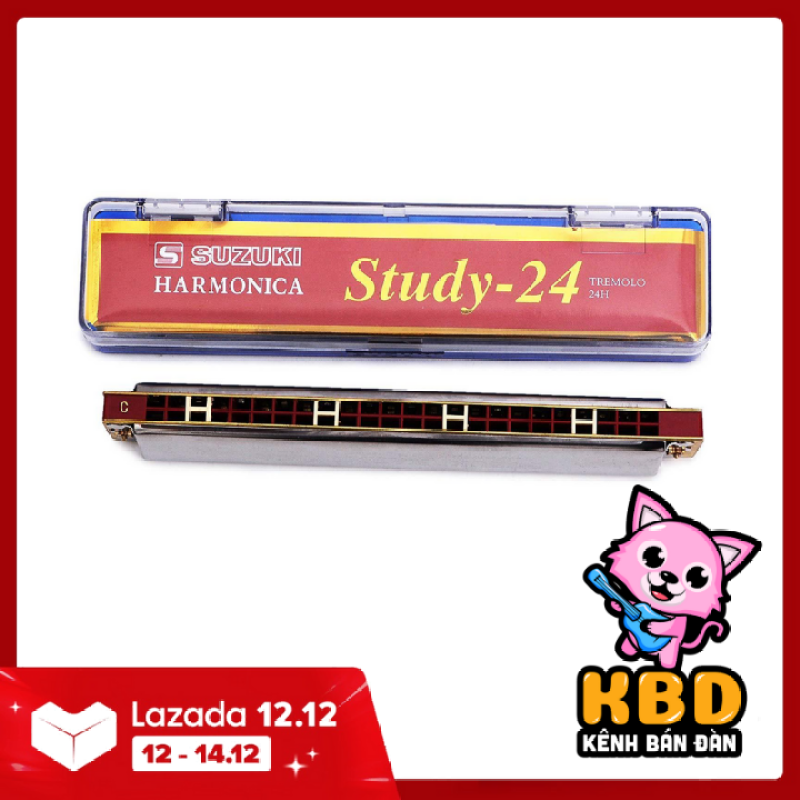 [TẶNG VẢI LAU] Kèn Harmonica Tremolo Suzuki Study 24 key C (Bạc) - KBD Shop