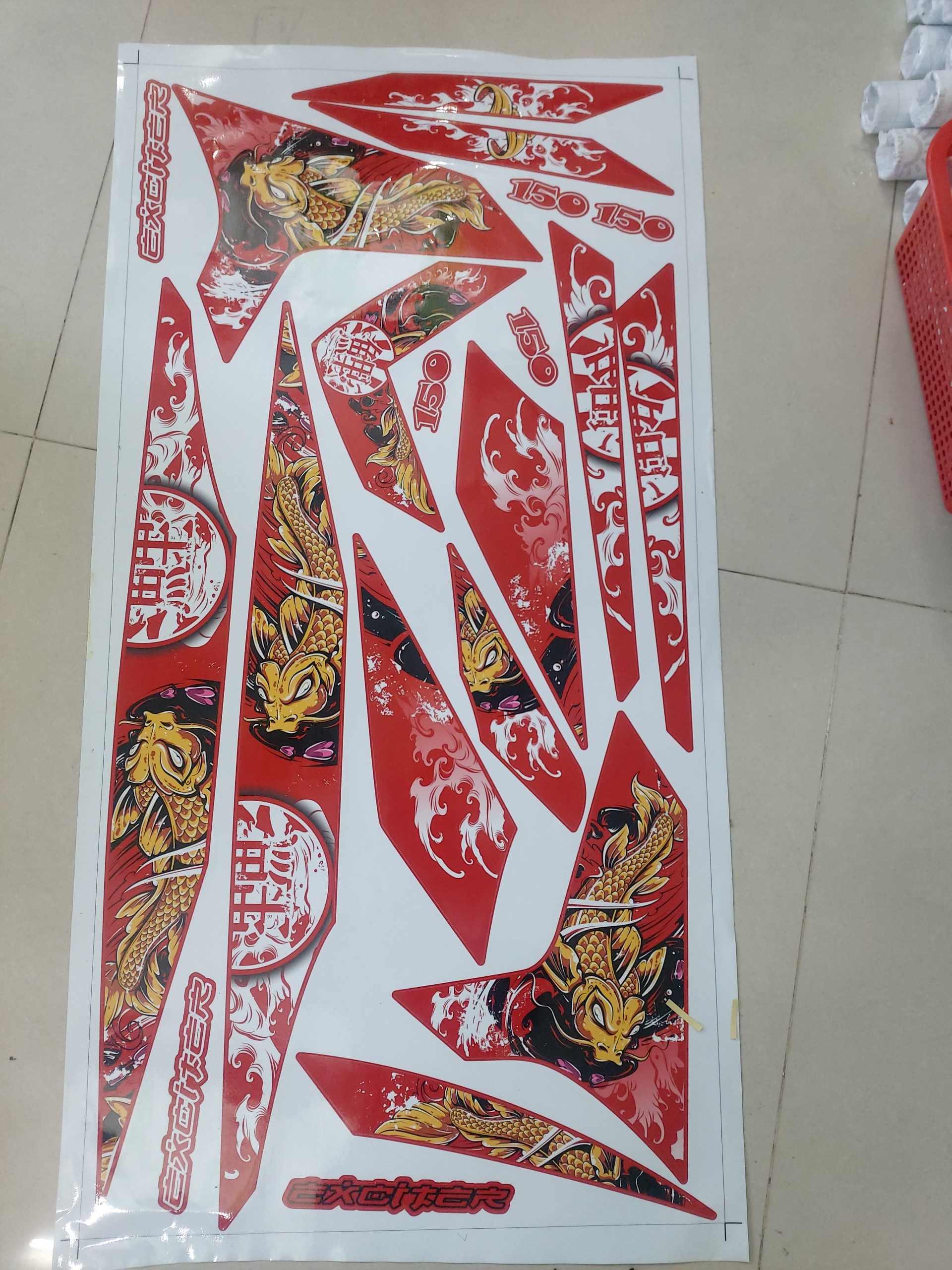 Tem xe exciter 150 mẫu cá chép 2019