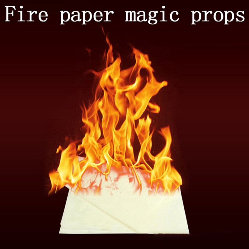 Mmucco 10Pcs 20*10Cm Fire Paper Flash Flame Paper Fire Paper Magic Props  Effect Shock 