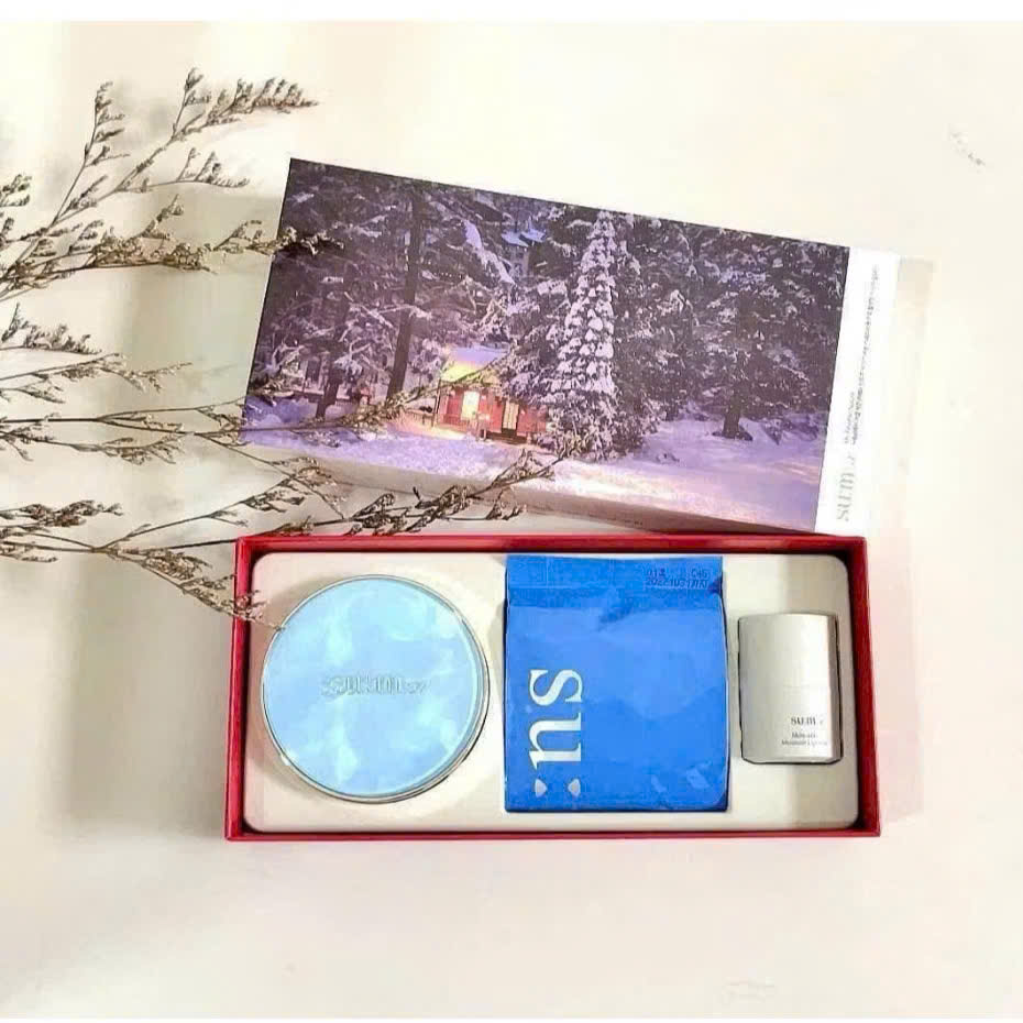 Set Phấn nước cấp ẩm Sum37 Water-full CC Cushion Perfect Finish tặng kèm 2 lõi