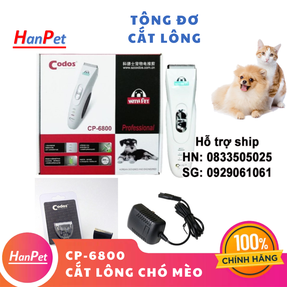Hanpet - (BH6 tháng 1 đổi 1)- Tông Đơ máy CP- 6800 loại xịn - Chuyên Dụng Cắt Lông Chó Mèo