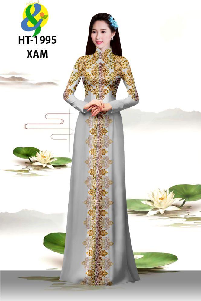 Vải áo dài họa tiết hoa văn thổ cẩm HT-1995