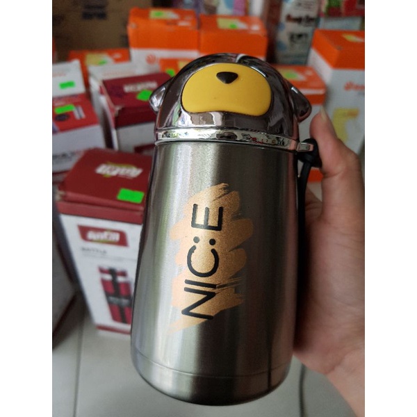 Bình giữ nhiệt Gấu inox 300ml (nắp tai gâu gâu) - N121