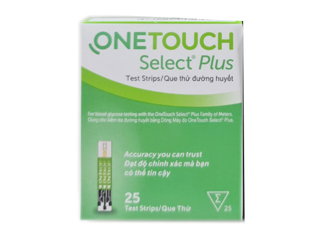 Que thử đường huyết One Touch Select Plus Simple hộp 25 que Chính hãng