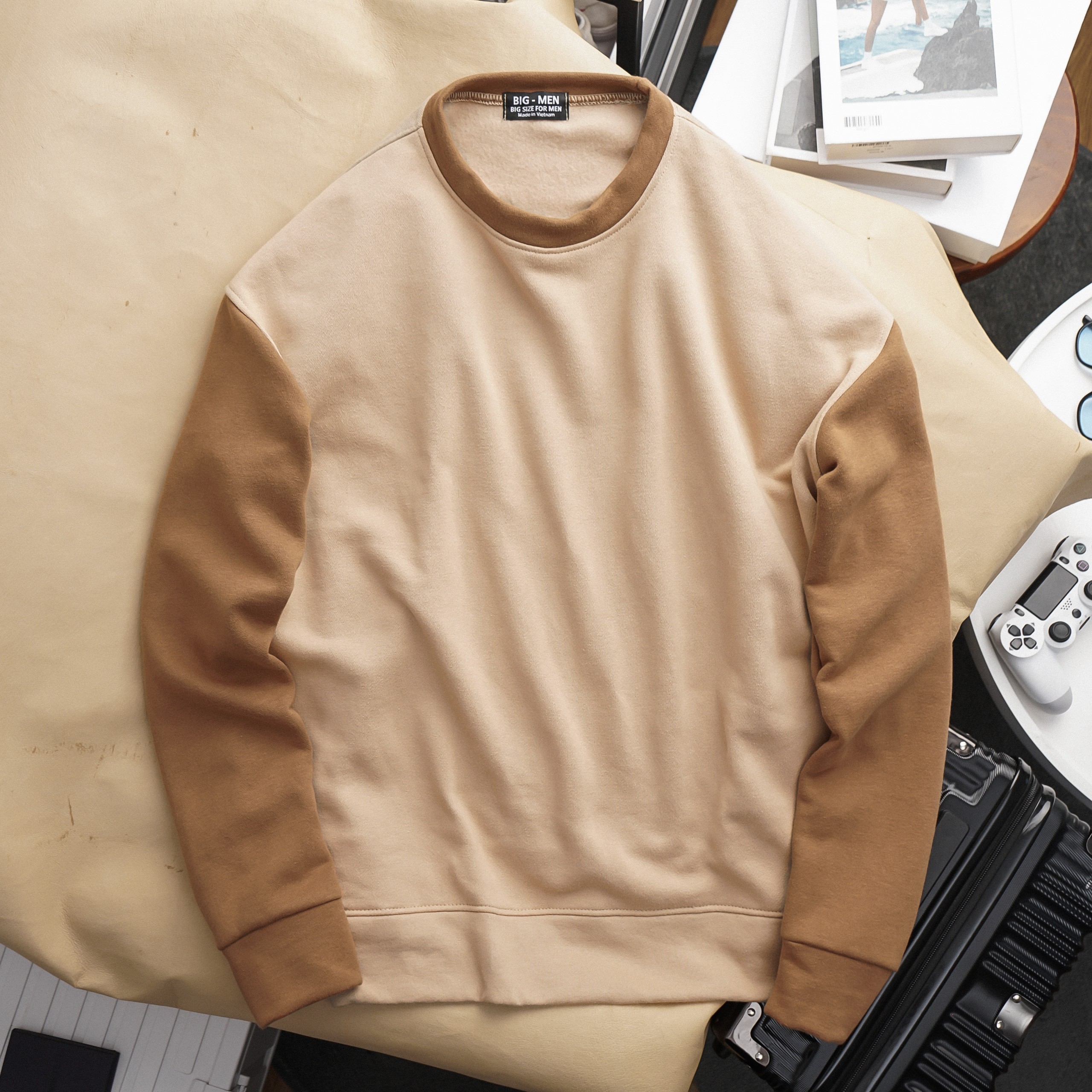 [ Bigsize< 130 kg] Áo sweater nam- trơn bigsize 85- 130 kg