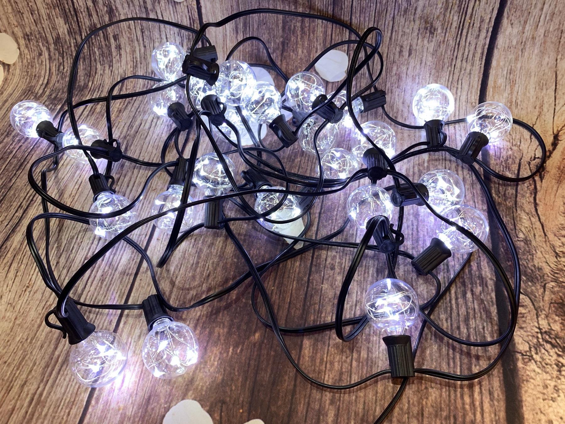 Bộ Dây Đui Trang Trí Bóng Led Đom Đóm G40 25 Bóng 10m Chống Nước (Kèm Bóng)