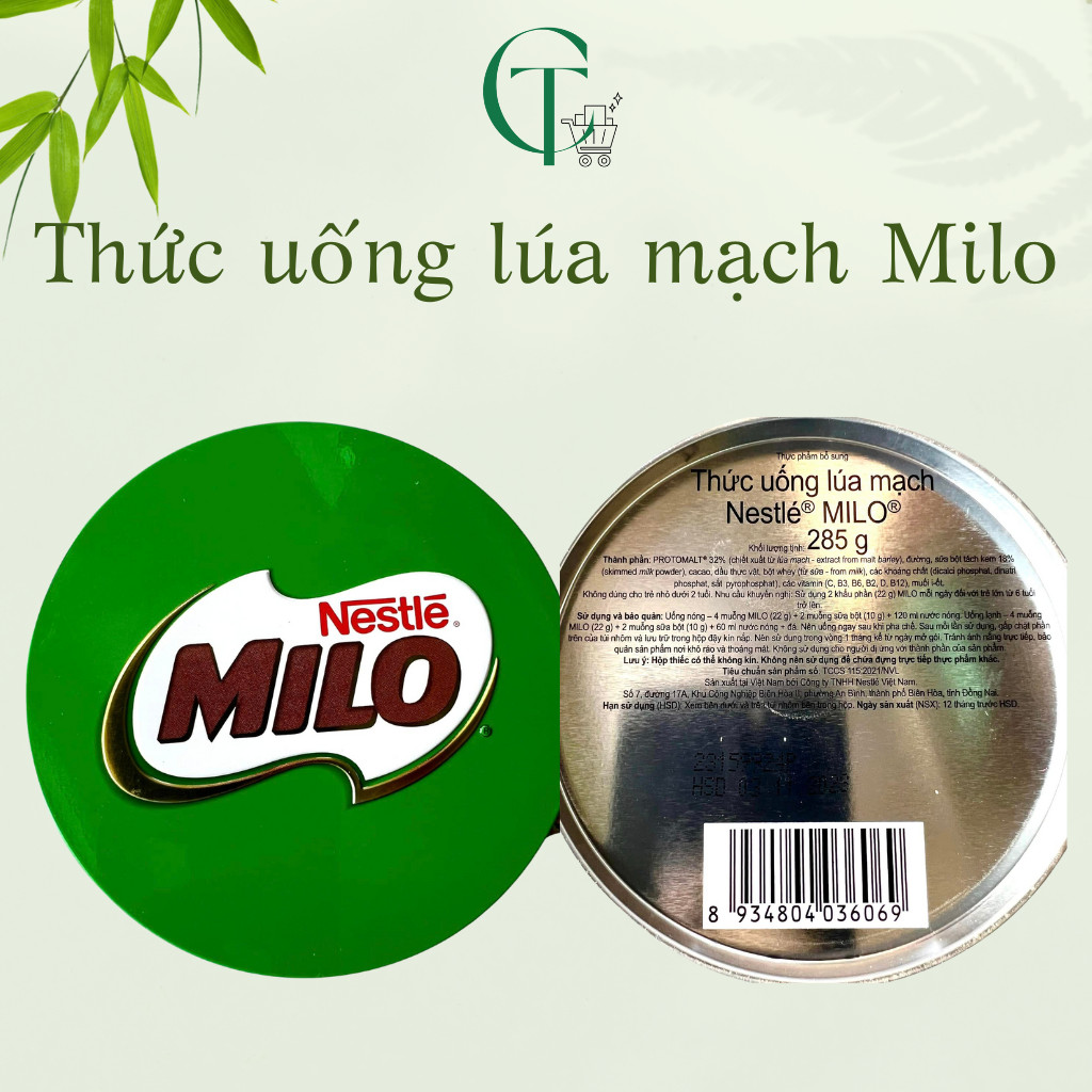 Thức uống lúa mạch Nestlé Milo 285g - Phiên Bản Hộp Thiếc