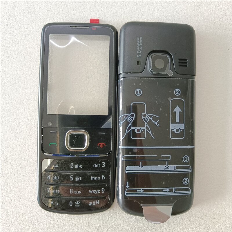 Full housing cover case for nokia 6700 6700c 6700 classic front middle frame+back cover battery door case with english keypad
